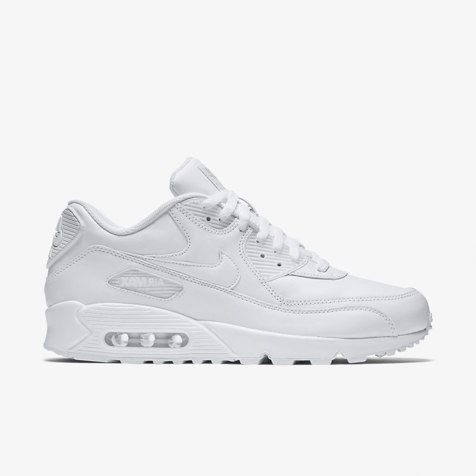 Nike Air Max 90 Essential All Leather Triple White - Looks